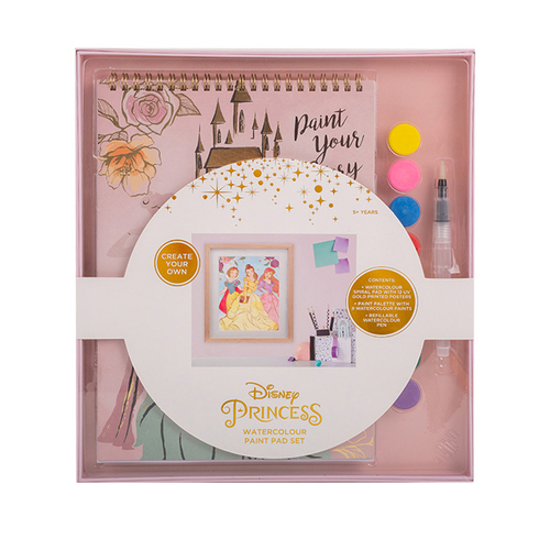 Disney Princess Watercolour Paint Pad Set Kids 3y+