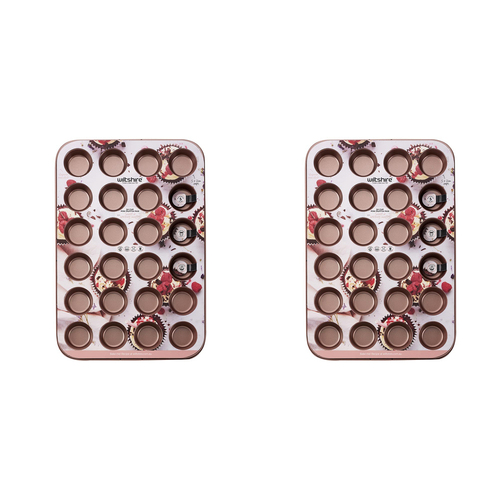 2PK Wiltshire Rose Gold 24 Cup Non-Stick Muffin/Cupcake Pan