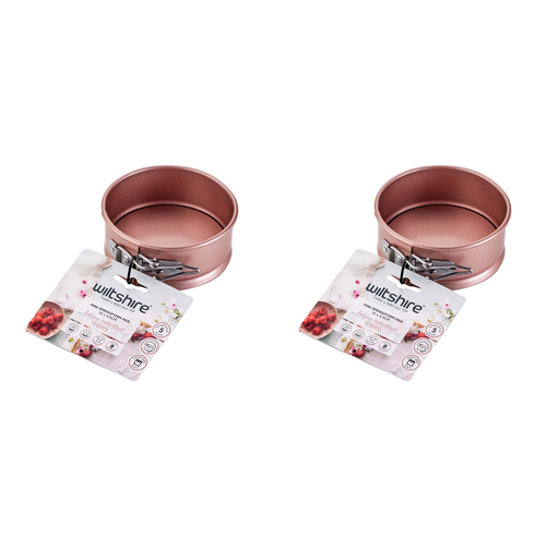 2PK Wiltshire Rose Gold Mini Round Springform Pan Tin 10cm