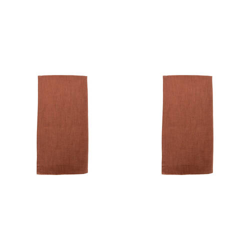 2PK Annabel Trends Cotton Tea Towel 69.5x51.5cm Stonewashed Terracotta