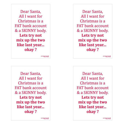 4PK Annabel Trends Christmas Cotton Tea Towels - Fat Skinny