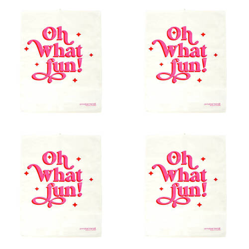 4PK Annabel Trends Cotton Tea Towel 50x70cm - Christmas Oh What Fun