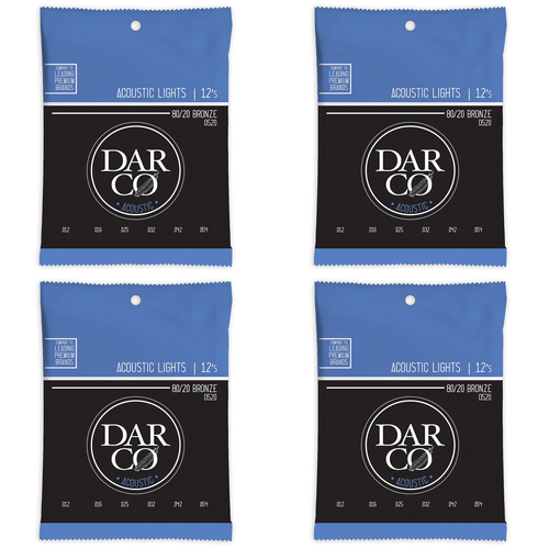 4PK Martin Guitar D520 Darco Acoustic Instrument String 80/20 Bronze Light