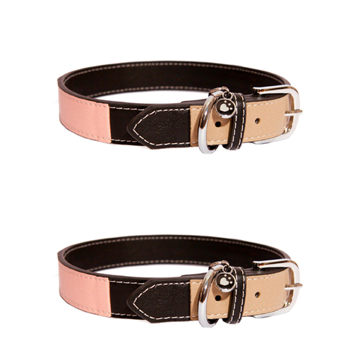 2PK Rosewood 45.7cm Three-Tone Pet/Dog Leather Neck Collar Animal Choker Medium
