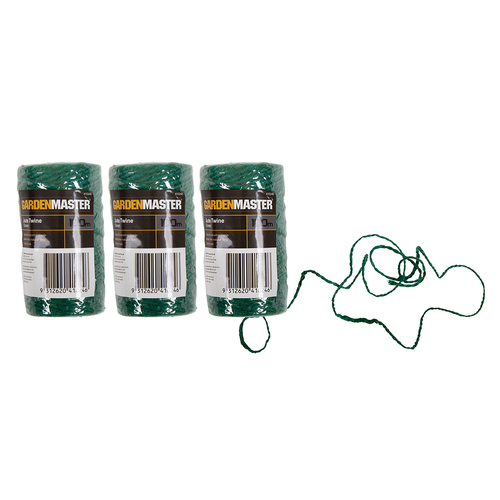 3PK Gardenmaster 100m Jute Twine Natural Fibre - Green