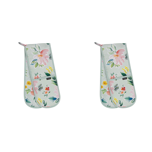 2PK Ladelle Chelsea Heat -Resistant Double Oven Mitt/Gloves