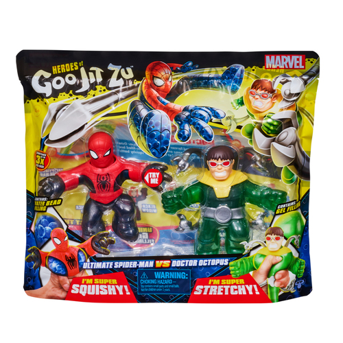 2pc HGJZ Heroes Of Goo Jit Zu Marvel Spider-Man/Dr Octopus Kids Toy 4y+