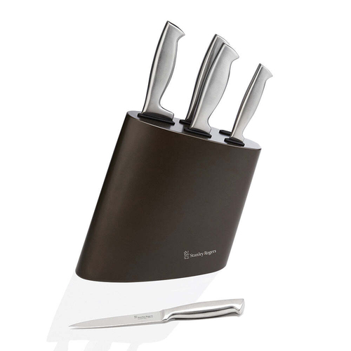 Stanley Rogers Modern Steel Metallic Mocha Knife Black 6pc Set
