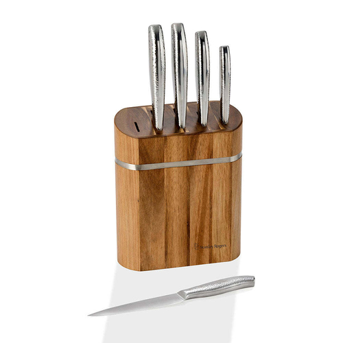 Stanley Rogers Domed Oval Stainless Steel Knife Block Set 6pc