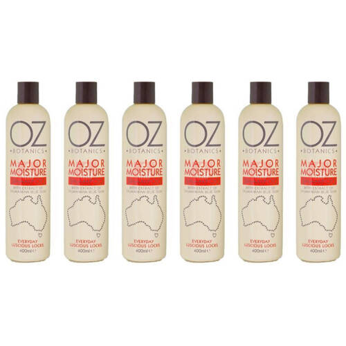 6PK OZ Botanics Major Moisture Shampoo For Damaged Dry All Hair Types 400ml