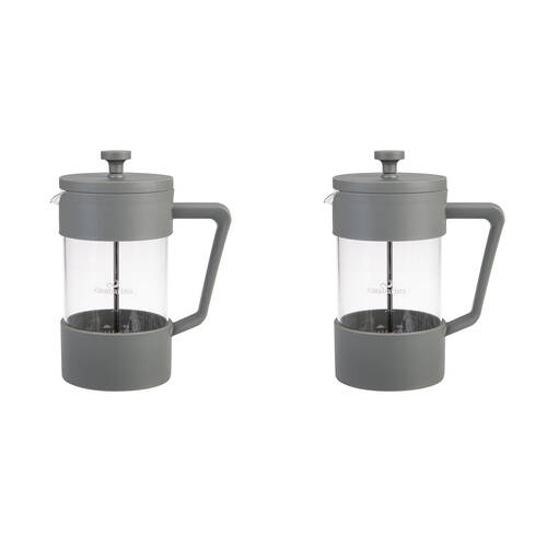 2PK Casabarista Oslo Accent Stainless Steel Coffee Plunger 5 Cup 600ml Eucalypt