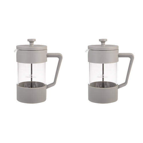 2PK Casabarista Oslo Accent Stainless Steel Coffee Plunger 5 Cup 600ml Taupe
