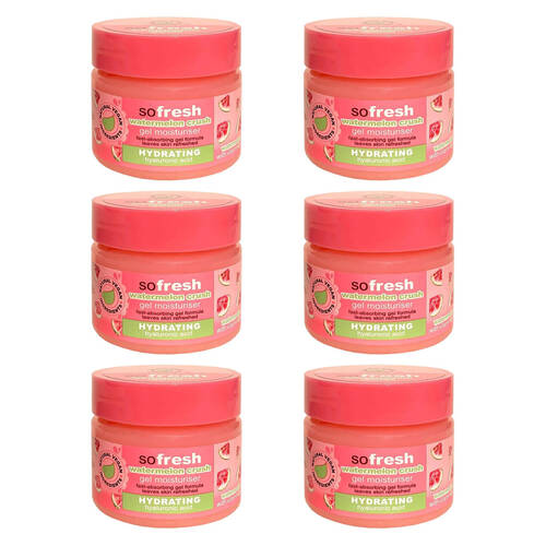 6PK XBC So Fresh Watermelon Crush Hydrating Gel Moisturiser For Dry Dull Skin 50ml
