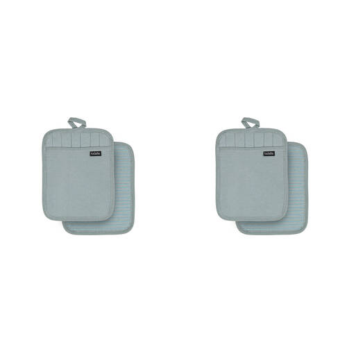 2x 2pc Ladelle Lennox Kitchen Cooking/Baking Pot Holder Heat-Resistant Ice Blue