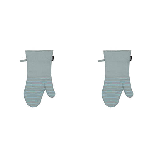 2PK Ladelle Lennox Durable Oven Mitt Heat-Resistant Kitchen Gloves Ice Blue