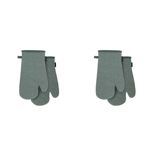 2x 2pc Eco Ladelle Recycled Leaf Oven Mitt Reusable/Washable Pot Holder Green