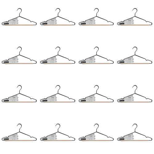 48pc Boxsweden Hangit Toska Metal/Wood Clothes Hanger 42cm - Black