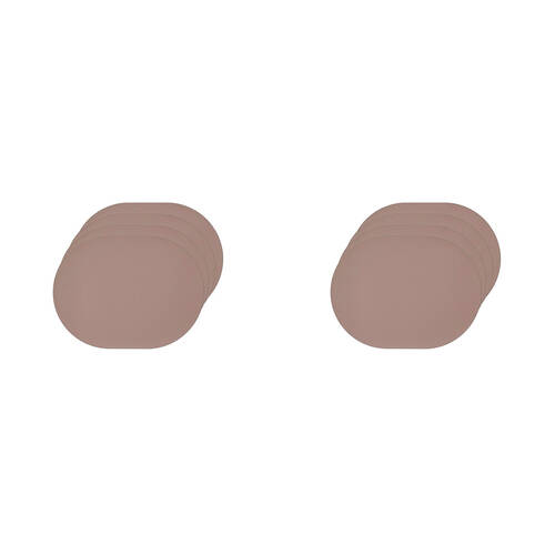 2x 4pc Ladelle Hugo Vinyl Oval Placemat Reusable Table Protector Dusty Pink