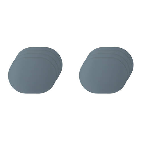 2x 4pc Ladelle Hugo Vinyl Oval Placemat Reusable Table Protector Decor Steel