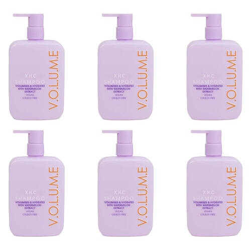 6PK XHC Volume Vegan Hair Shampoo w/ Watermelon Extract 350ml