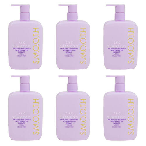 6PK XHC Smooth Shampoo w/ Argan Oil Extract For Dry & Frizzy Hair 350ml