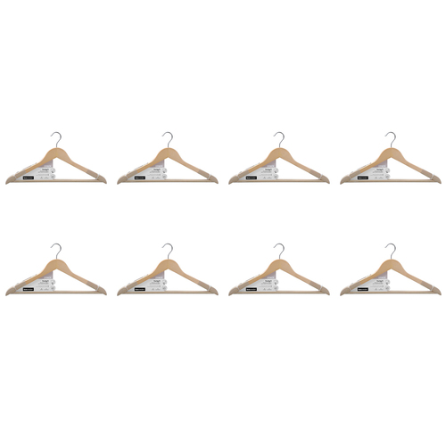 16pc Boxsweden Hangit Wooden Clothes Hangers 44.5cm w/ Velvet Shoulders