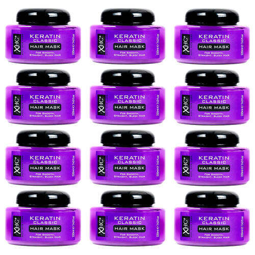 12PK XHC Keratin Classic Hair Mask For Smooth Straight Sleek 220ml