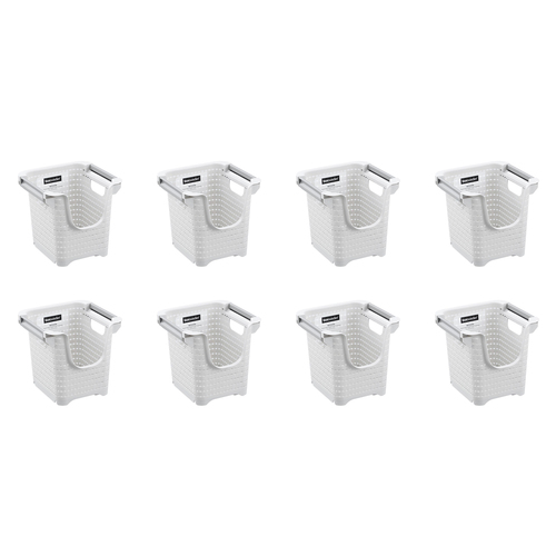 8PK Boxsweden Woven Stackable Basket w/ Wheels 22.5x21.5cm - Assorted