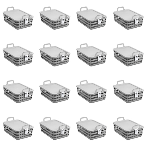 16PK Boxsweden Woven Tote Basket Lidded 7L/33cm - Assorted