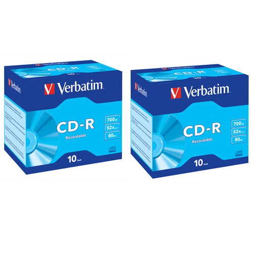 20pc Verbatim CD-R 700MB 52x Speed Blank Discs w/ Jewel Case