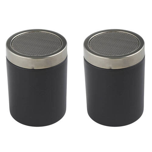 2PK Crema Pro Cocoa Shaker Powder Duster Kitchen/Barware - Black