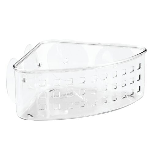 iDesign 23x16.5cm Shower Corner Suction Basket - Clear