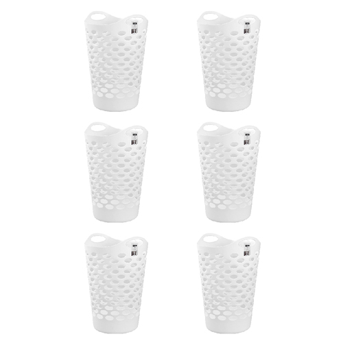 6x Boxsweden 65L Flexible Laundry Basket 40x43cm Assorted