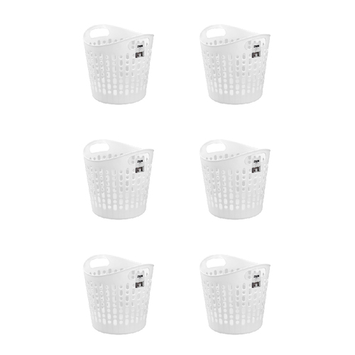 6x 2pc Boxsweden 32L Flexible Laundry Basket 40x40cm Assorted
