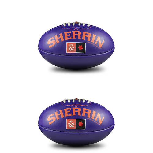 2PK Sherrin PVC Mini AFLW Replica Recreational Play Football 20cm Purple