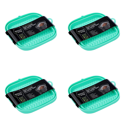 4PK Lemon & Lime Silicone Collapsible Air Fryer Tray Square 21cm - Assorted