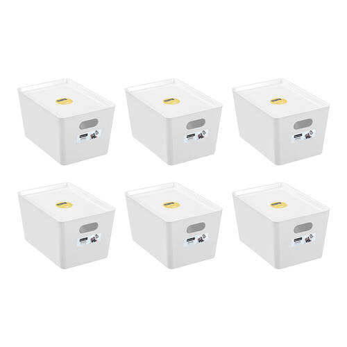 6PK Boxsweden Smooth Tidy Storage Box 5.6L 26x17.5x14.5cm Assorted