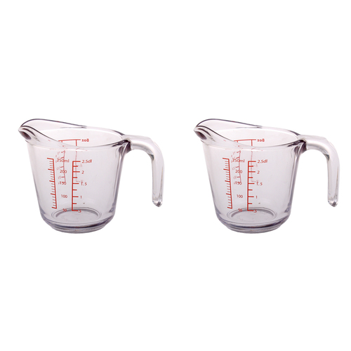 2PK Kitchen Classics Glass Measure Jug 1 Cup/250ml Kitchen Cookware
