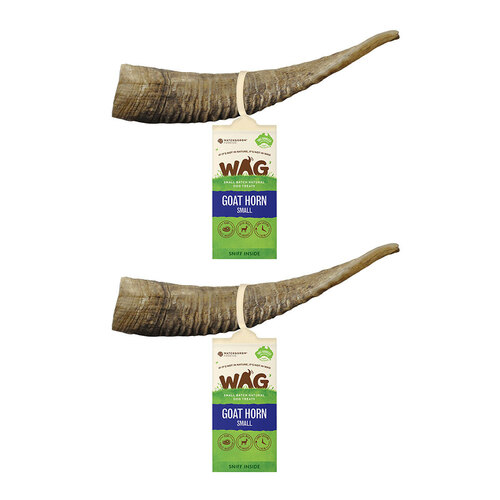 2PK Wag Dog Treats Goat Horn Small