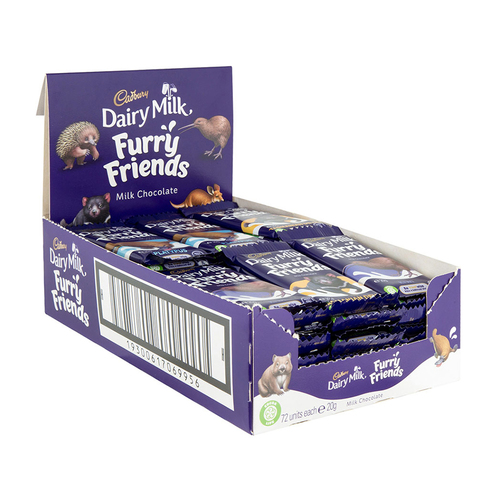 72pc Cadbury 20g Dairy Milk Furry Friends