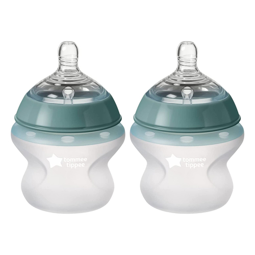 2pc Tommee Tippee 150ml Silicone Baby Bottles w/Travel Lids 0m+