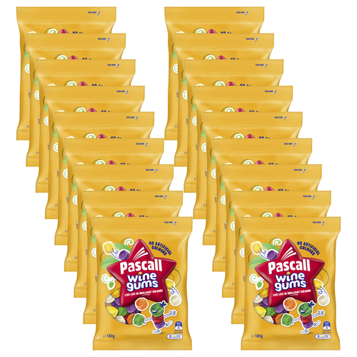 18pc Pascall Wine gums 180g Sweets Jelly Lollies Confectionery