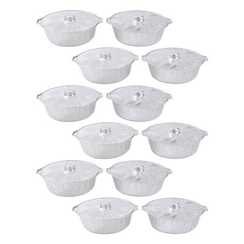 24pc Lemon & Lime Thick and Strong Foil BBQ Pot with Lid 5.5L 34cm