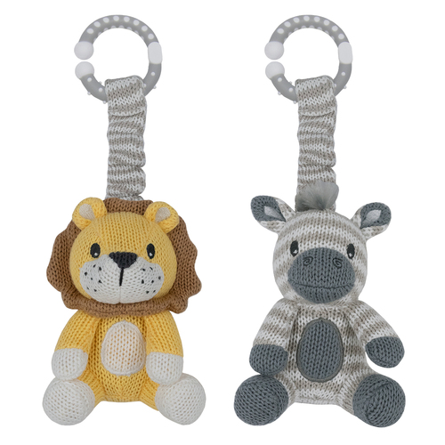 2pc Living Baby/Newborn Textiles Stroller Toys Zebra & Lion