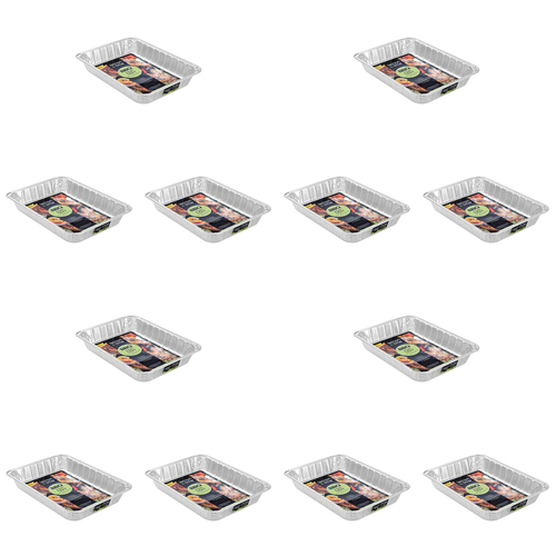 12PK Lemon & Lime Foil Baking Tray Rectangle Large 45x34cm - Silver