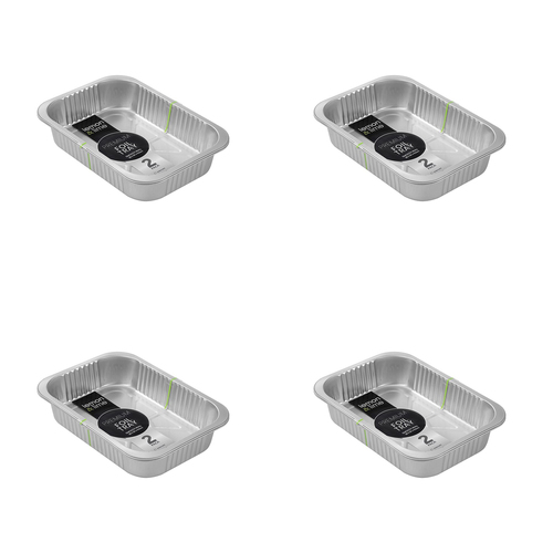 48pc Lemon & Lime Premium Smooth Wall Foil Tray 28x20cm - Silver