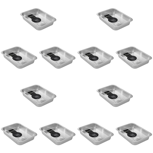 12PK Lemon & Lime Premium Smooth Wall Foil Tray 37x27cm - Silver