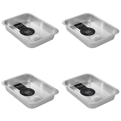 24PK Lemon & Lime Premium Smooth Wall Foil Tray 37x27cm - Silver