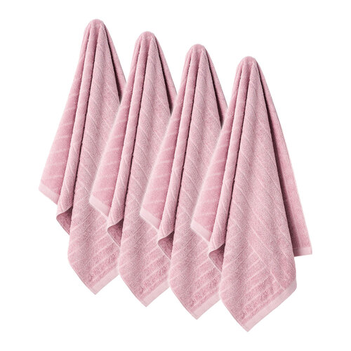 4PK ESPRIT Isle Cotton 600 GSM Soft Face Washer/Towel Rose