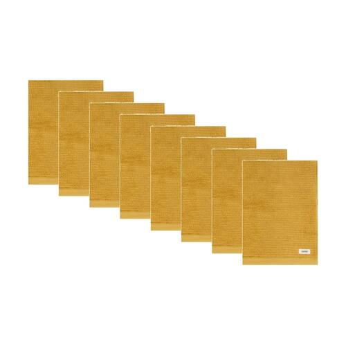 8PK Esprit 600GSM Porto Bathroom Ribbed Face Towel Facewasher Honey Yellow